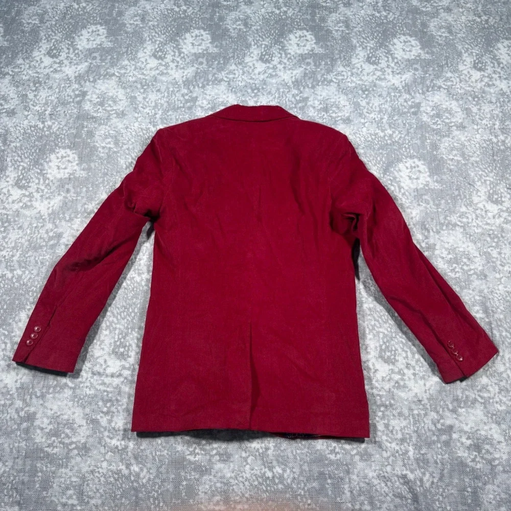 Tailorbyrd Corduroy Blazer Mens 38R Red Burgundy Sport Coat Jacket Dark Academia